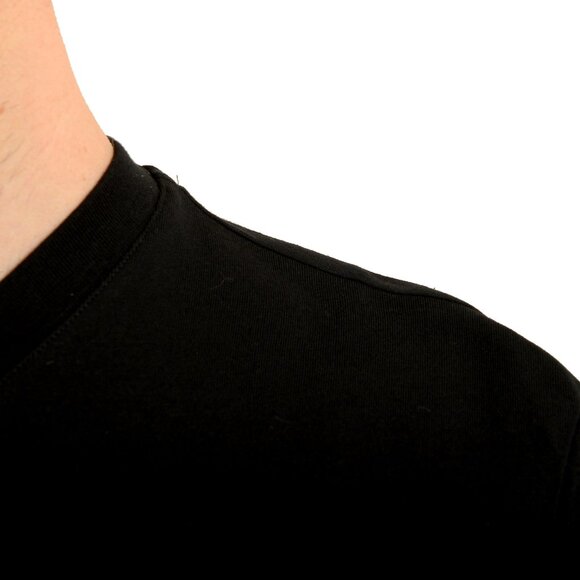 Versace Men's Black Short Sleeve Gold Logo Embroidery T-Shirt US M IT 50 - Picture 4 of 6